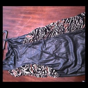 BeBe faux leather one shoulder dress